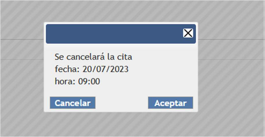 Confirmar cancelar cita
